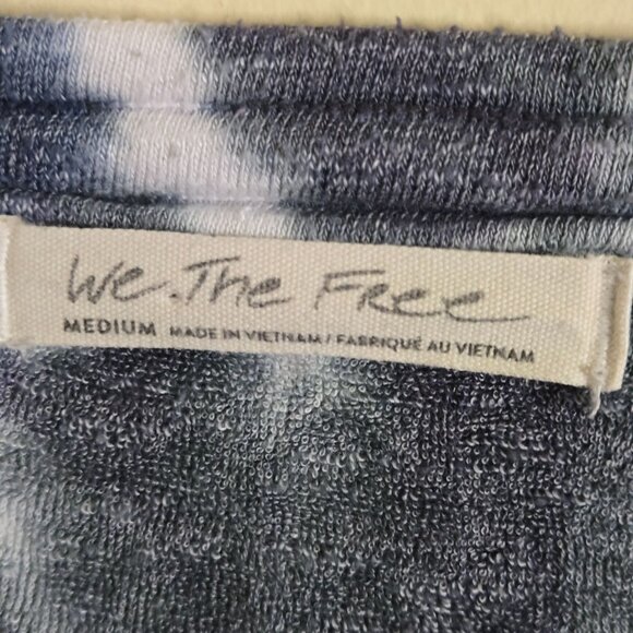 Free People We The Free Best Catch Tie Dye Tee Blue Combo Oversized Size M - Picture 12 of 13